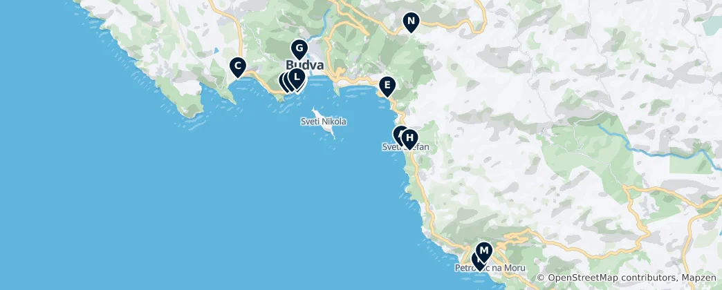 Budva Municipality's Absolute Essentials Haritası