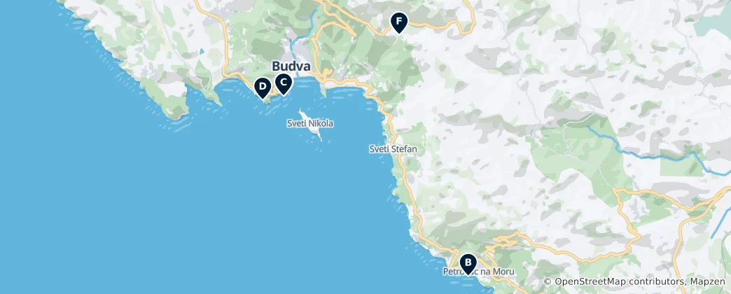 Mapa Historic Fortifications and Ruins