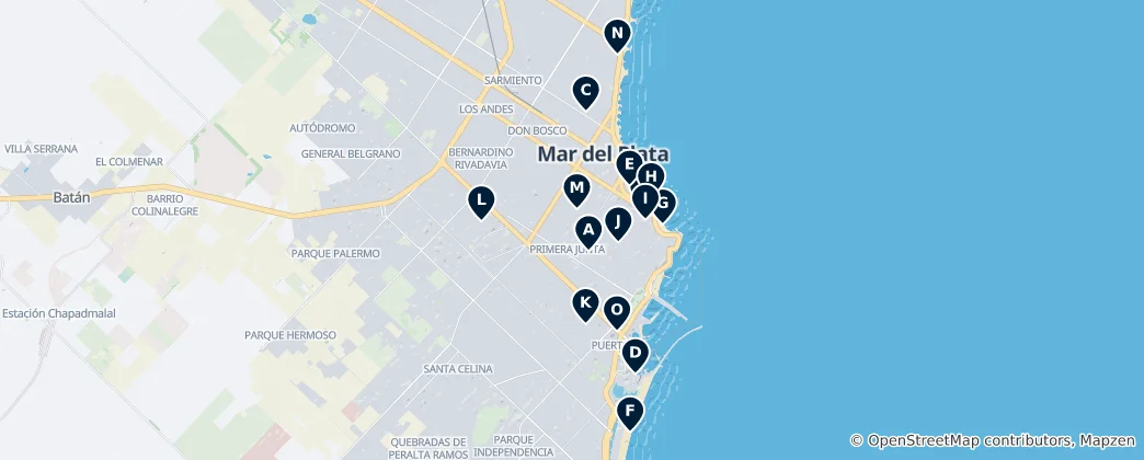 Map of Mar del Plata's Hidden Gems