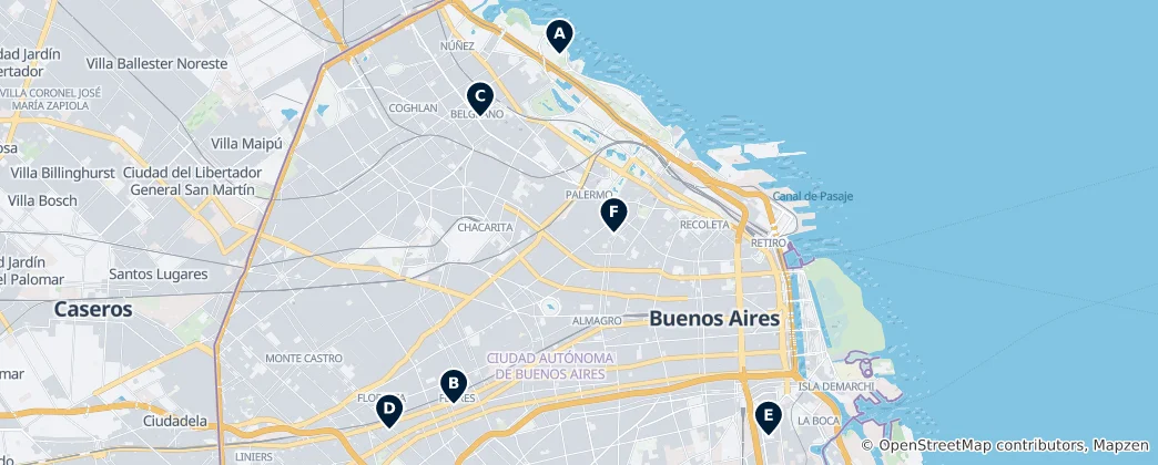 Religious Sites in Buenos Aires Haritası