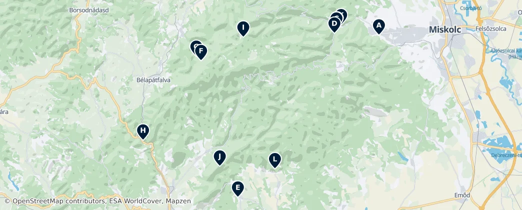 Bükk's Best: Castles & Caves — Mapa
