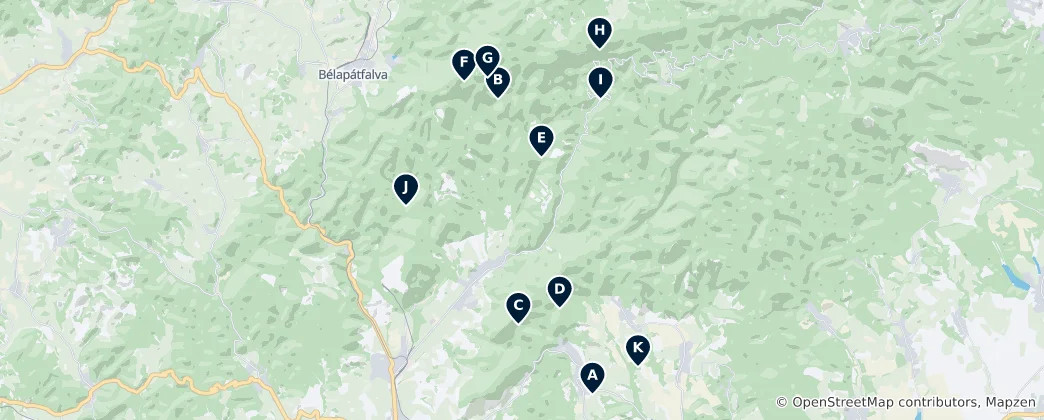 Map of Hidden Gems of the Bükk