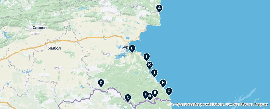 Mapa Beaches and Nature Reserves
