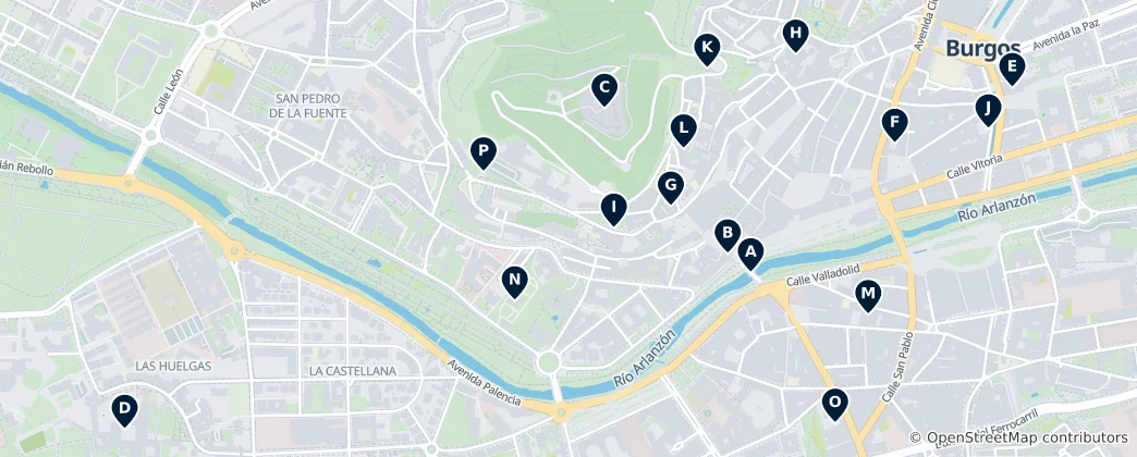 Mapa Burgos Heritage Sites
