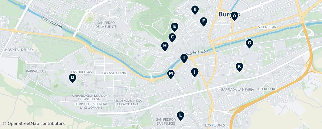 Map of Historic Churches of Burgos