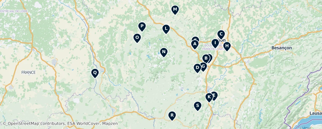 Burgundy Castles and Châteaux — Mappa