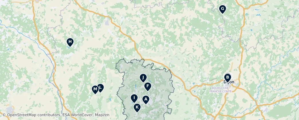 Burgundy Parks and Nature — Mappa