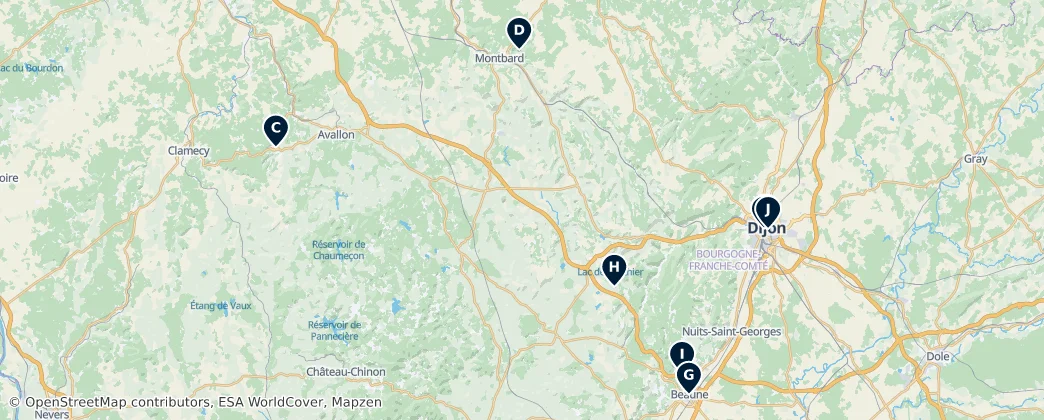 Burgundy's Essential Landmarks — Mappa