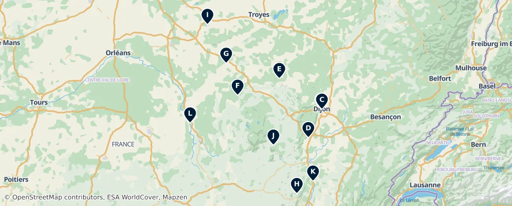 Burgundy's Religious Heritage — Mappa