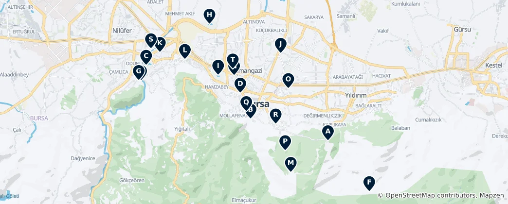 Mapa Scenic Parks and Viewpoints