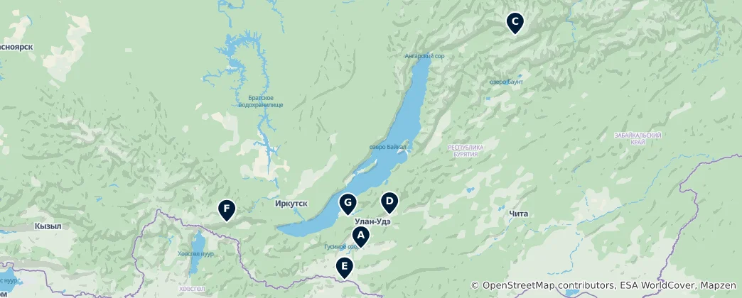 Mappa di Buryatia Essentials