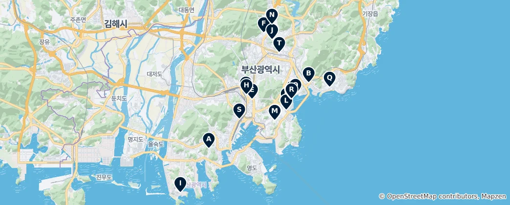 Карта Busan's Cultural & Artistic Venues
