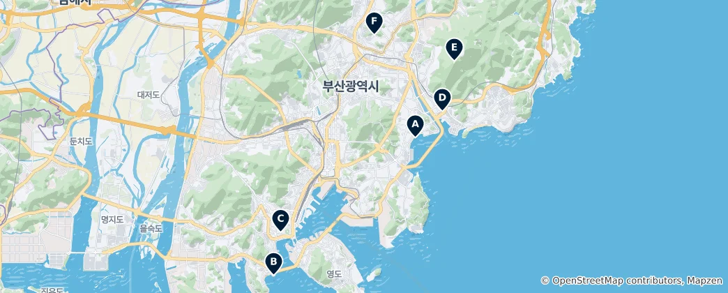 Karte von Editor's Choice: Busan Highlights