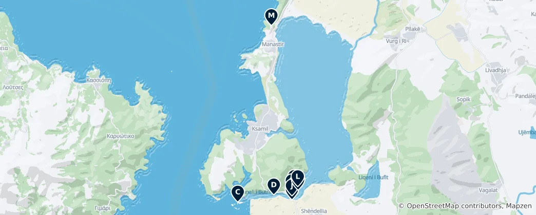 Mappa di Elementi essenziali del Parco Nazionale di Butrinto