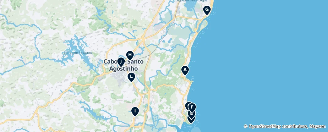 Map of Cabo de Santo Agostinho's Absolute Essentials