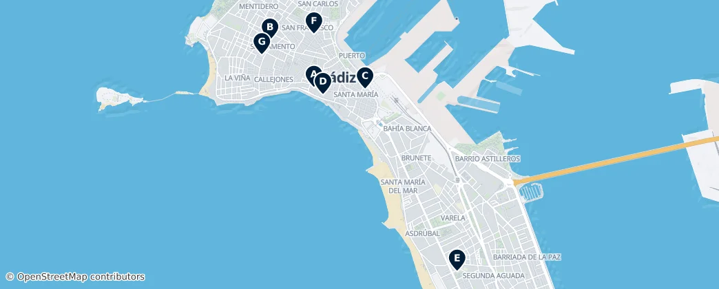 Map of Historic Churches of Cádiz
