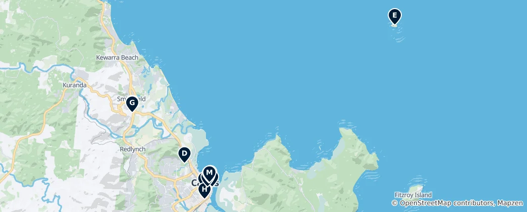 Map of Cairns Unmissables