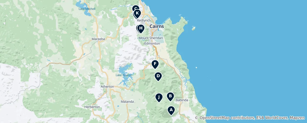 Map of Spectacular Waterfalls