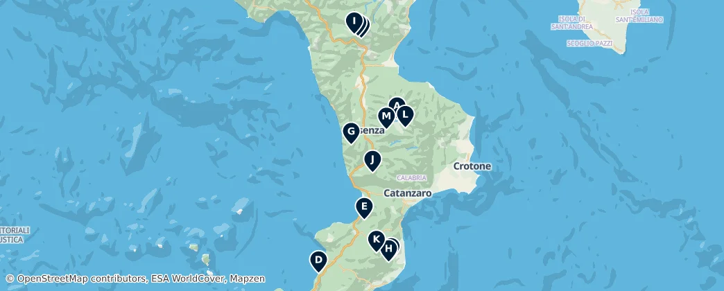 Map of Calabria Outdoor Escapes