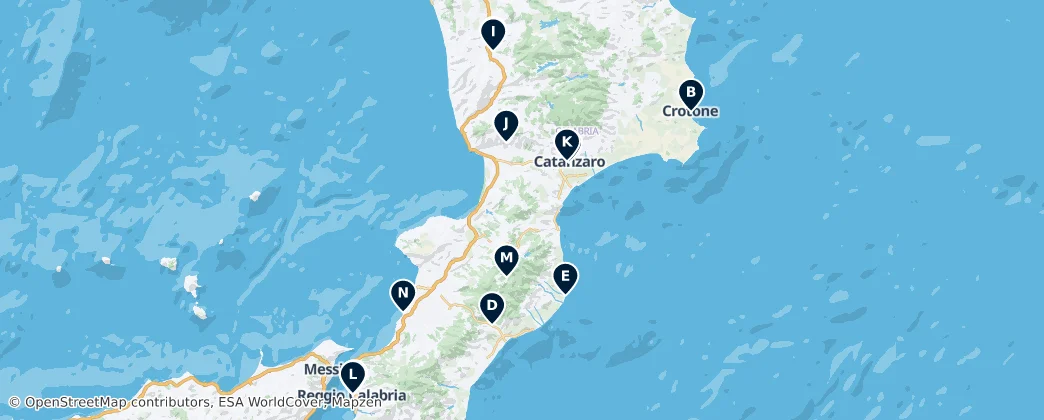 Mapa Culture and Arts in Calabria