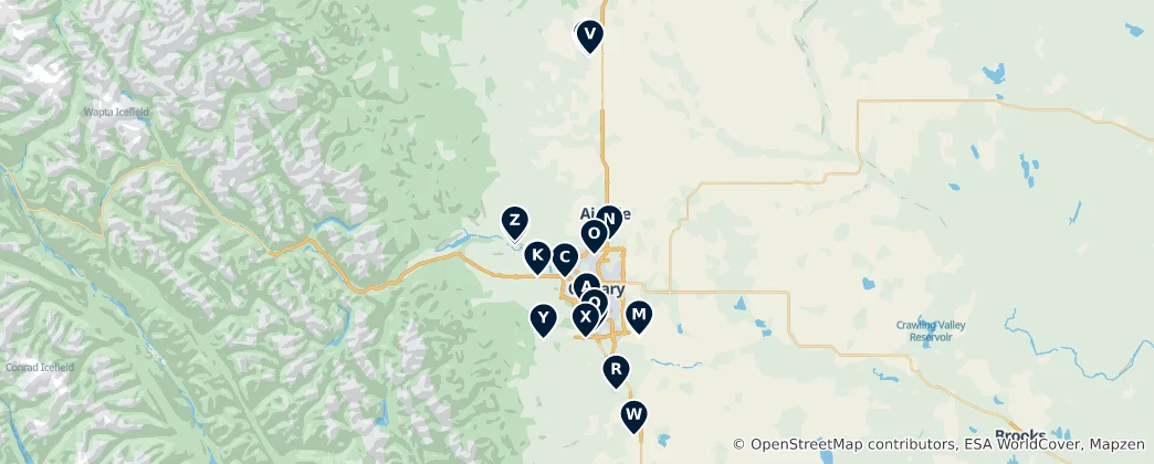 Mapa De Calgary Attractions & Entertainment