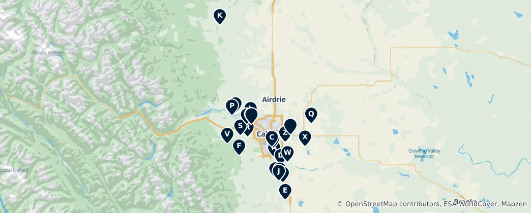 Карта Calgary Golf Courses