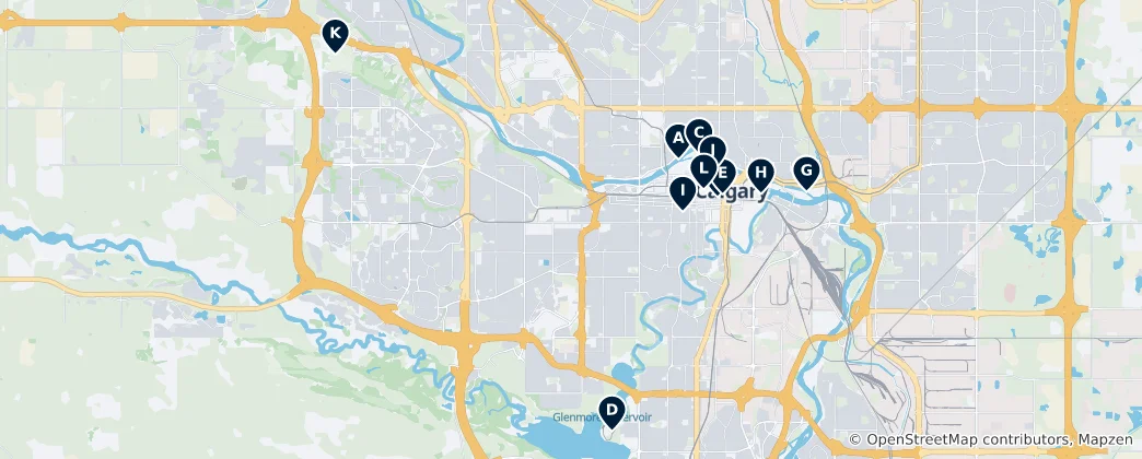Carte de Calgary's Essential Experiences