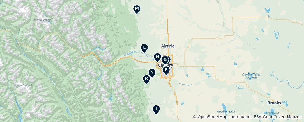 Calgary's Top Parks and Viewpoints Haritası