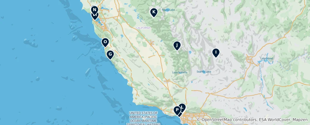 Mapa California's Absolute Essentials