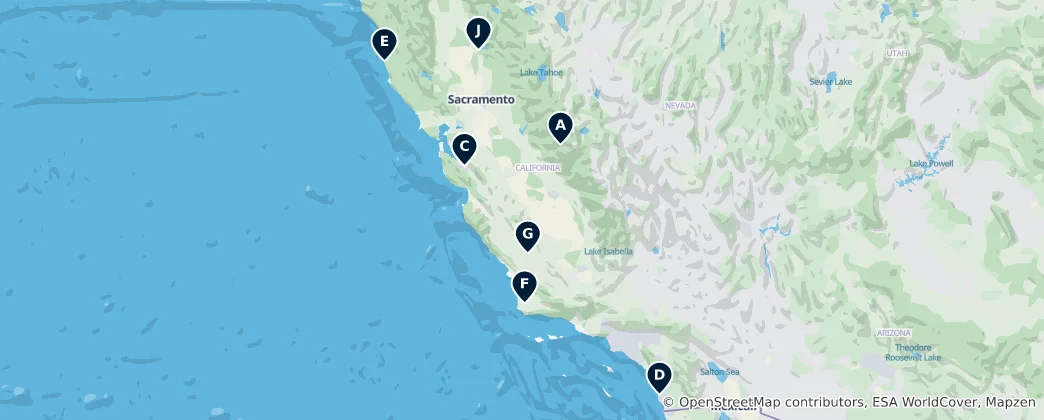 Mapa Notable Christian Sites