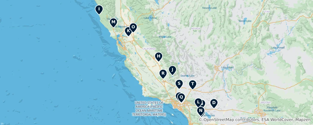 Mapa Premier Golf Destinations