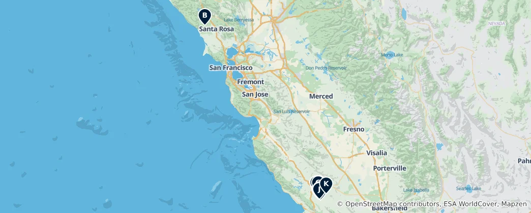 Mapa Wineries and Craft Delights