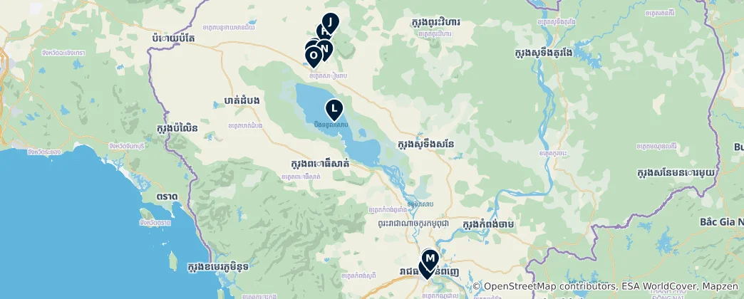 Karte von Cambodia's Essential Wonders