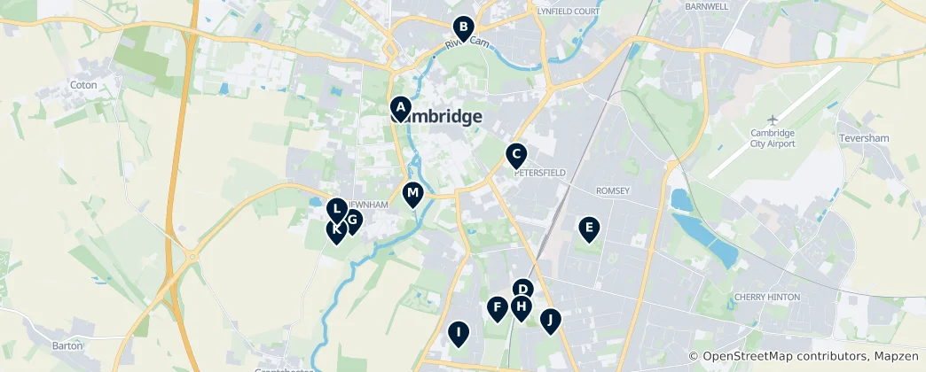 Mapa Cambridge Parks and Recreation