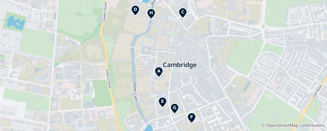 Karte von Historic Cambridge Architecture
