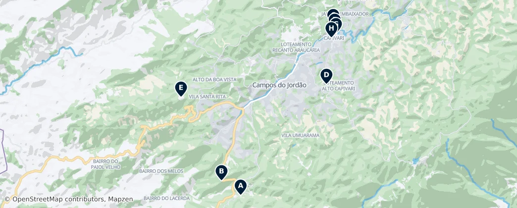 Map of Campos do Jordão's Unmissable Highlights