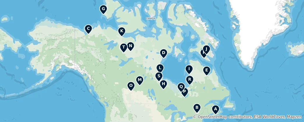 Map of Canadian Airports