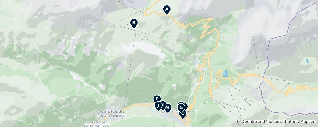 Map of Sella Pass Highlights