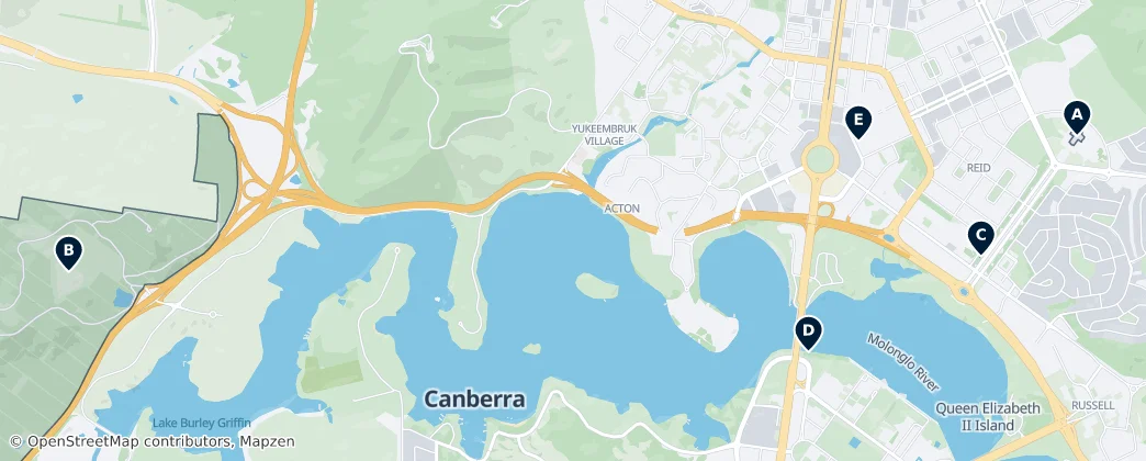 Must-See Canberra — Map
