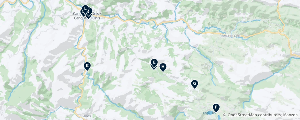 Map of Cangas de Onís Must-Sees