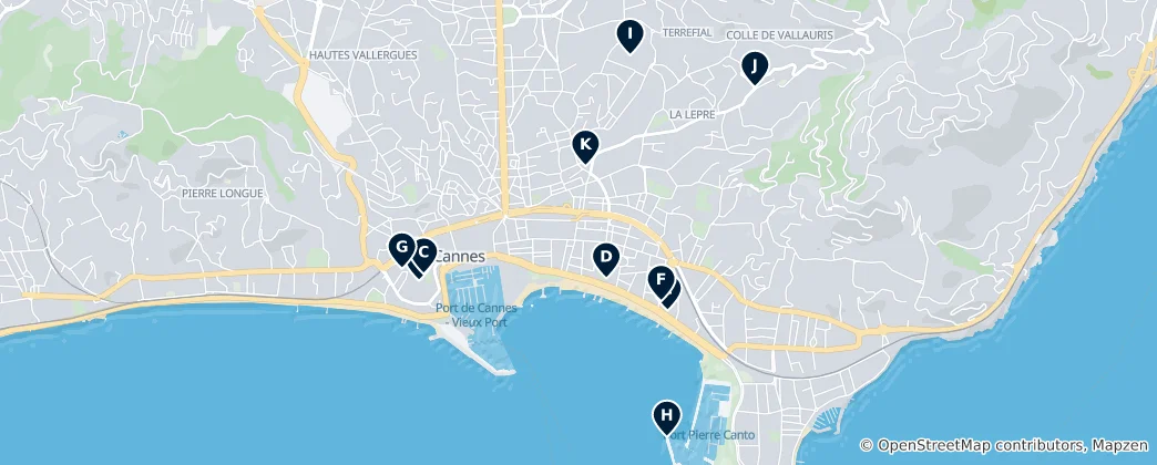 Mapa De Cannes Art & Culture Trail