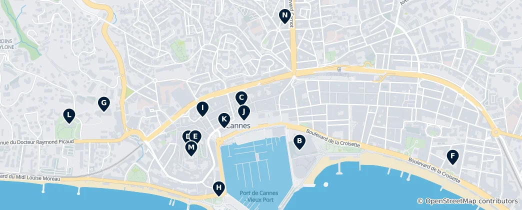 Mapa Cannes Heritage Trail