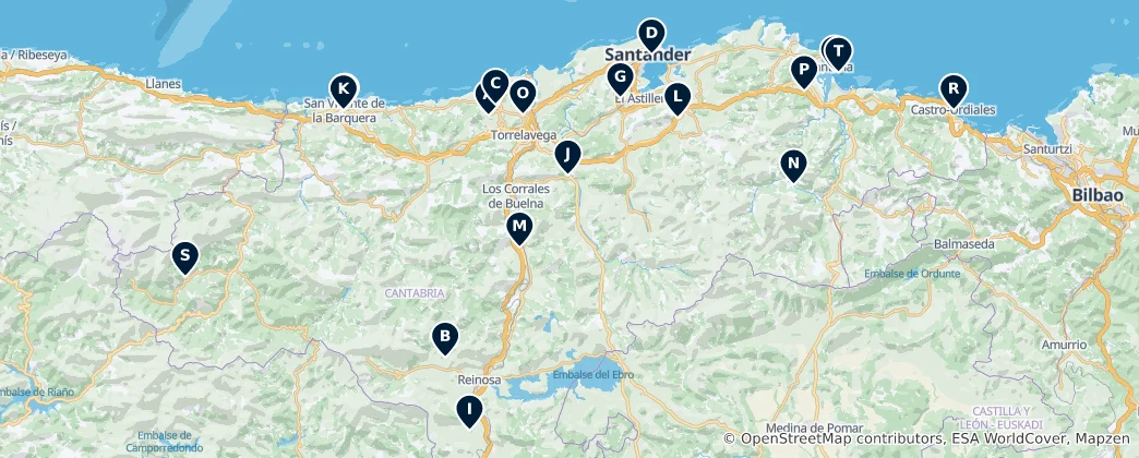 Map of Historic Cantabria: Caves and Castles