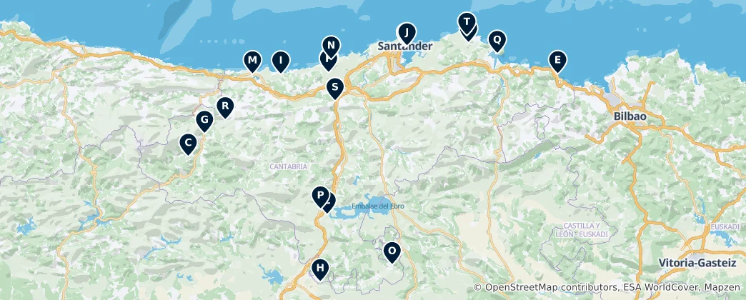 Mappa di Sacred Heritage Sites