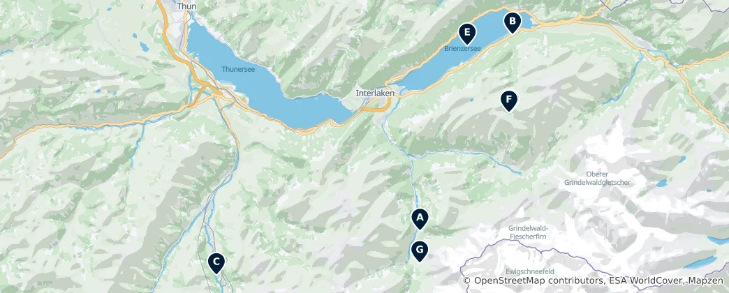 Mapa Alpine Lakes and Waterfalls