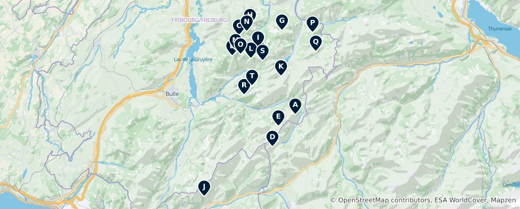 Mapa De Alpine Huts & Chalets