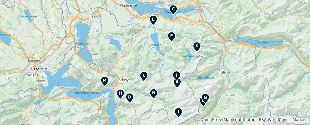 Mapa De Alpine Huts & Viewpoints