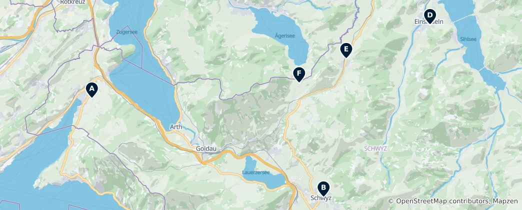 Mapa De Historic Sites in Schwyz