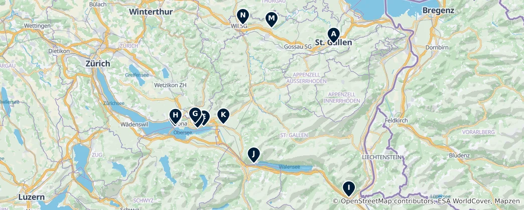 Mapa De Historic Churches & Monasteries