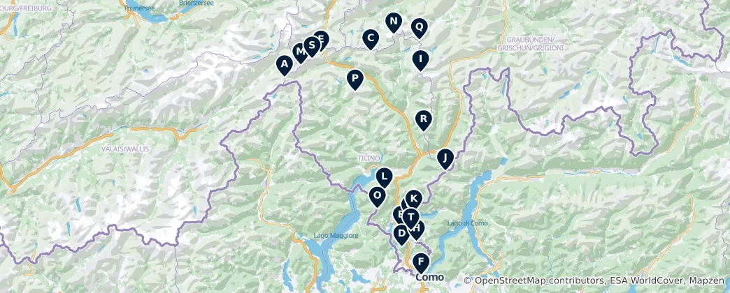Map of Majestic Peaks and Viewpoints